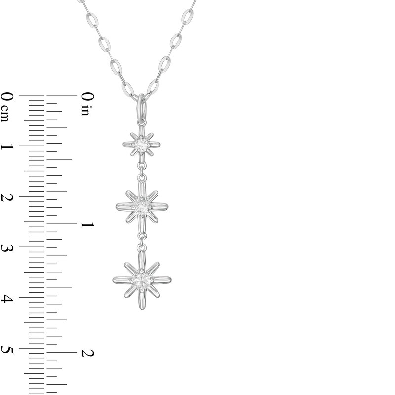 Main Image 3 of 0.25 CT. T.W. Certified Canadian Diamond True North Triple Drop Pendant in 10K White Gold - 20" (I/I2)