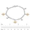 Thumbnail Image 4 of 0.16 CT. T.W. Certified Canadian Diamond True North Charm Bracelet in Sterling Silver and 10K Gold - 7.5" (I/I2)