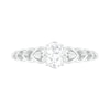 Thumbnail Image 3 of Oval Lab-Created White Sapphire and Diamond Accent Heart-Sides Trio Ring in Sterling Silver