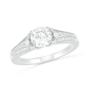 Thumbnail Image 0 of 6.0mm Lab-Created White Sapphire Split Shank Ring in Sterling Silver