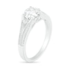 Thumbnail Image 1 of 6.0mm Lab-Created White Sapphire Split Shank Ring in Sterling Silver