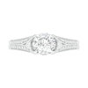 6.0mm Lab-Created White Sapphire Split Shank Ring in Sterling Silver