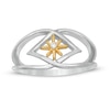Thumbnail Image 0 of Certified Canadian Diamond Accent Solitaire True North Orbit Ring in 10K Two-Tone Gold (I/I2)