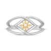 Thumbnail Image 3 of Certified Canadian Diamond Accent Solitaire True North Orbit Ring in 10K Two-Tone Gold (I/I2)