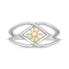 Certified Canadian Diamond Accent Solitaire True North Orbit Ring in 10K Two-Tone Gold (I/I2)