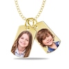 Thumbnail Image 0 of Small Engravable Photo Dog Tag Duo Pendant in 10K White, Yellow or Rose Gold (2 Images and 2 Lines)