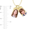 Thumbnail Image 2 of Small Engravable Photo Dog Tag Duo Pendant in 10K White, Yellow or Rose Gold (2 Images and 2 Lines)