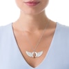 Thumbnail Image 1 of Engravable Photo Heart with Angel Wings Pendant in Sterling Silver (1 Image and 3 Lines)