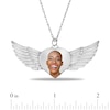 Thumbnail Image 4 of Engravable Photo Heart with Angel Wings Pendant in Sterling Silver (1 Image and 3 Lines)