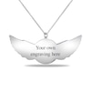 Thumbnail Image 2 of Men's Engravable Photo Disc with Angel Wings Pendant in Sterling Silver (1 Image and 4 Lines)