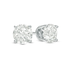 0.70 CT. T.W. Diamond Solitaire Stud Earrings in 10K White Gold