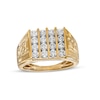 Thumbnail Image 0 of Men's 1.50 CT. T.W. Diamond Vertical Four Row Nugget Shank Ring in 10K Gold