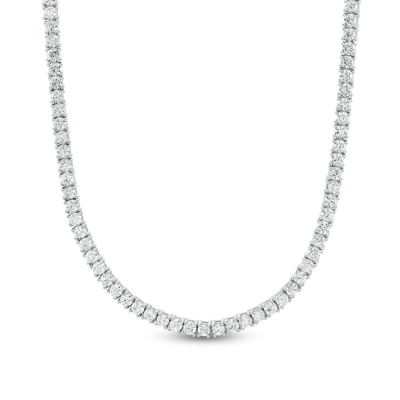 Main Image 1 of 10.00 CT. T.W. Certified Lab-Grown Diamond Tennis Necklace in 14K White Gold (F/SI2) - 16"