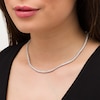 Thumbnail Image 2 of 10.00 CT. T.W. Certified Lab-Grown Diamond Tennis Necklace in 14K White Gold (F/SI2) - 16"