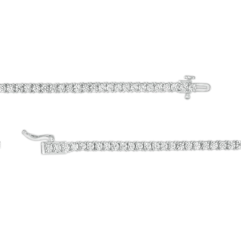 Main Image 3 of 10.00 CT. T.W. Certified Lab-Grown Diamond Tennis Necklace in 14K White Gold (F/SI2) - 16"