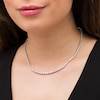 Thumbnail Image 2 of 6.00 CT. T.W. Certified Lab-Grown Diamond Graduating Tennis Necklace in 14K White Gold (F/SI2) - 16"