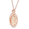 Thumbnail Image 2 of EFFY™ Collection Oval Opal and 0.17 CT. T.W. Diamond Frame Interlocking Drop Pendant in 14K Rose Gold