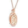Thumbnail Image 3 of EFFY™ Collection Oval Opal and 0.17 CT. T.W. Diamond Frame Interlocking Drop Pendant in 14K Rose Gold