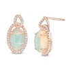 Thumbnail Image 0 of EFFY™ Collection Oval Opal and 0.30 CT. T.W. Diamond Frame Interlocking Drop Earrings in 14K Rose Gold