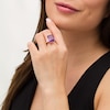 Thumbnail Image 1 of EFFY™ Collection Emerald-Cut Amethyst and 0.42 CT. T.W. Diamond Art Deco Ring in 14K Rose Gold