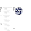 Thumbnail Image 3 of EFFY™ Collection Blue Sapphire and 0.38 CT. T.W. Diamond Cushion Cluster Stud Earrings in 14K White Gold