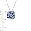 Thumbnail Image 4 of EFFY™ Collection Blue Sapphire and 0.38 CT. T.W. Diamond Cushion Cluster Pendant in 14K White Gold