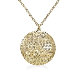 Basketball Name Engravable Pendant (1 Line)