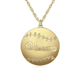 21.0mm Baseball with Name Pendant (1 Line)