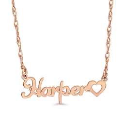 Cursive Name with Heart Necklace (1 Line)