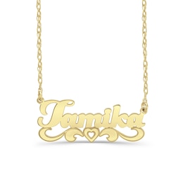 Filigree Name with Heart Necklace (1 Line)
