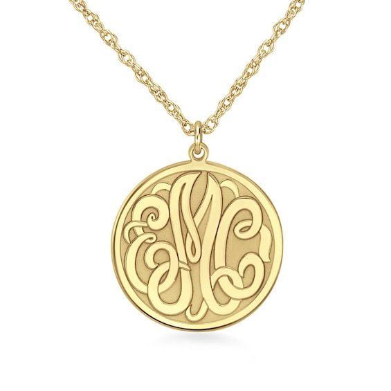 Monogram 20.0mm Disc Pendant (3 Initials)