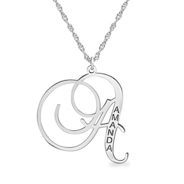 24.0mm Initial with Name Pendant (1 Initial and Line)