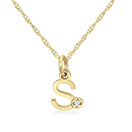 Diamond Accent Initial Pendant (1 Initial)