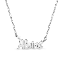 Diamond Accent Cursive Name Necklace (1 Line)