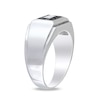 Thumbnail Image 2 of Men's 0.10 CT. T.W. Black Diamond Rectangular Frame Stepped Edge Signet Ring in Sterling Silver