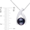 Thumbnail Image 3 of 9.5-10.0mm Black Tahitian Cultured Pearl Wishbone Pendant in Sterling Silver