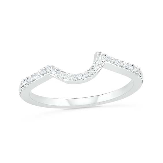 Oval Lab-Created White Sapphire Crossover Bypass Split Shank Bridal Set in Sterling Silver