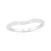 Thumbnail Image 3 of Oval Lab-Created White Sapphire Tri-Sides Split Frame Multi-Row Bridal Set in Sterling Silver