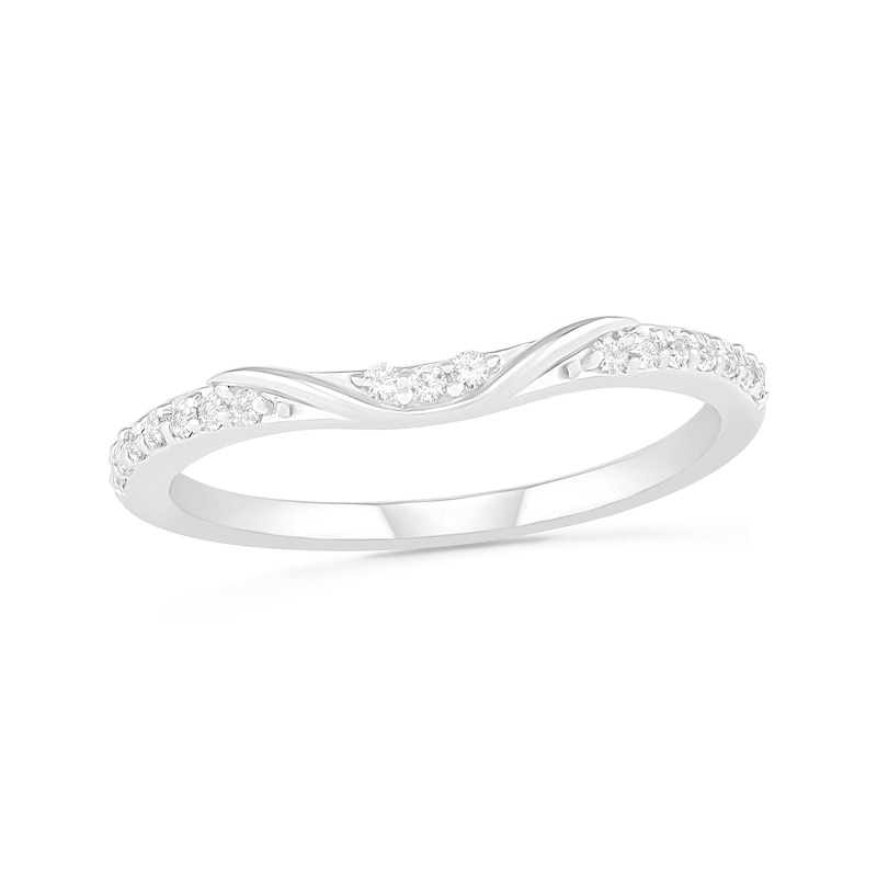 Oval Lab-Created White Sapphire Tri-Sides Split Frame Multi-Row Bridal Set in Sterling Silver