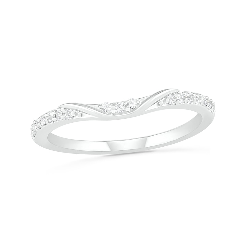 Main Image 4 of Oval Lab-Created White Sapphire Tri-Sides Split Frame Multi-Row Bridal Set in Sterling Silver