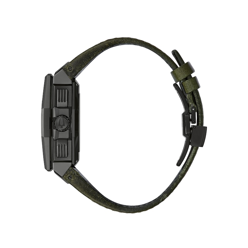 Main Image 3 of Men's Special Edition Bulova Precisionist X 10th Anniversary Black IP Chronograph Strap Watch (Model: 98B355)