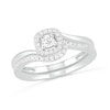 Thumbnail Image 0 of 0.29 CT. T.W. Princess-Cut Diamond Frame Bypass Shank Bridal Set in 10K White Gold