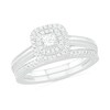 0.37 CT. T.W. Princess-Cut Diamond Double Frame Bridal Set in 10K White Gold