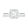 0.37 CT. T.W. Princess-Cut Diamond Double Frame Bridal Set in 10K White Gold