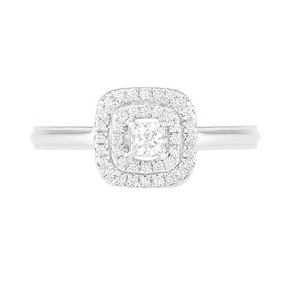 0.37 CT. T.W. Princess-Cut Diamond Double Frame Bridal Set in 10K White Gold