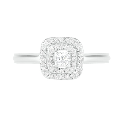 0.37 CT. T.W. Princess-Cut Diamond Double Frame Bridal Set in 10K White Gold