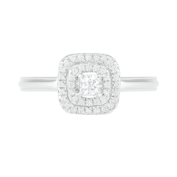 0.37 CT. T.W. Princess-Cut Diamond Double Frame Bridal Set in 10K White Gold