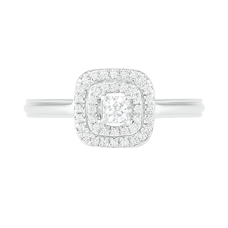 0.37 CT. T.W. Princess-Cut Diamond Double Frame Bridal Set in 10K White Gold