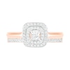 0.37 CT. T.W. Princess-Cut Diamond Double Frame Bridal Set in 10K Rose Gold