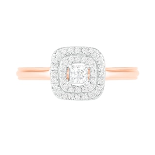 0.37 CT. T.W. Princess-Cut Diamond Double Frame Bridal Set in 10K Rose Gold